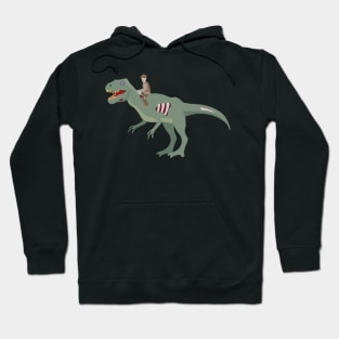 Halloween Zombie Paleontologist riding Zombie Dinosaur Hoodie